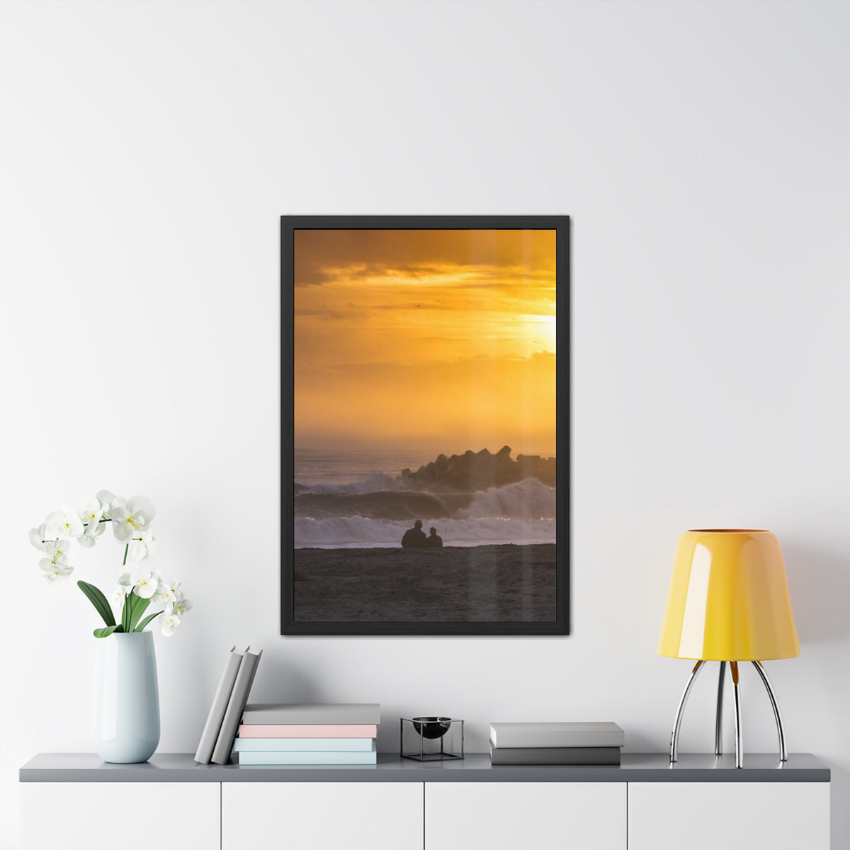 Golden Lighthouse Framed Poster