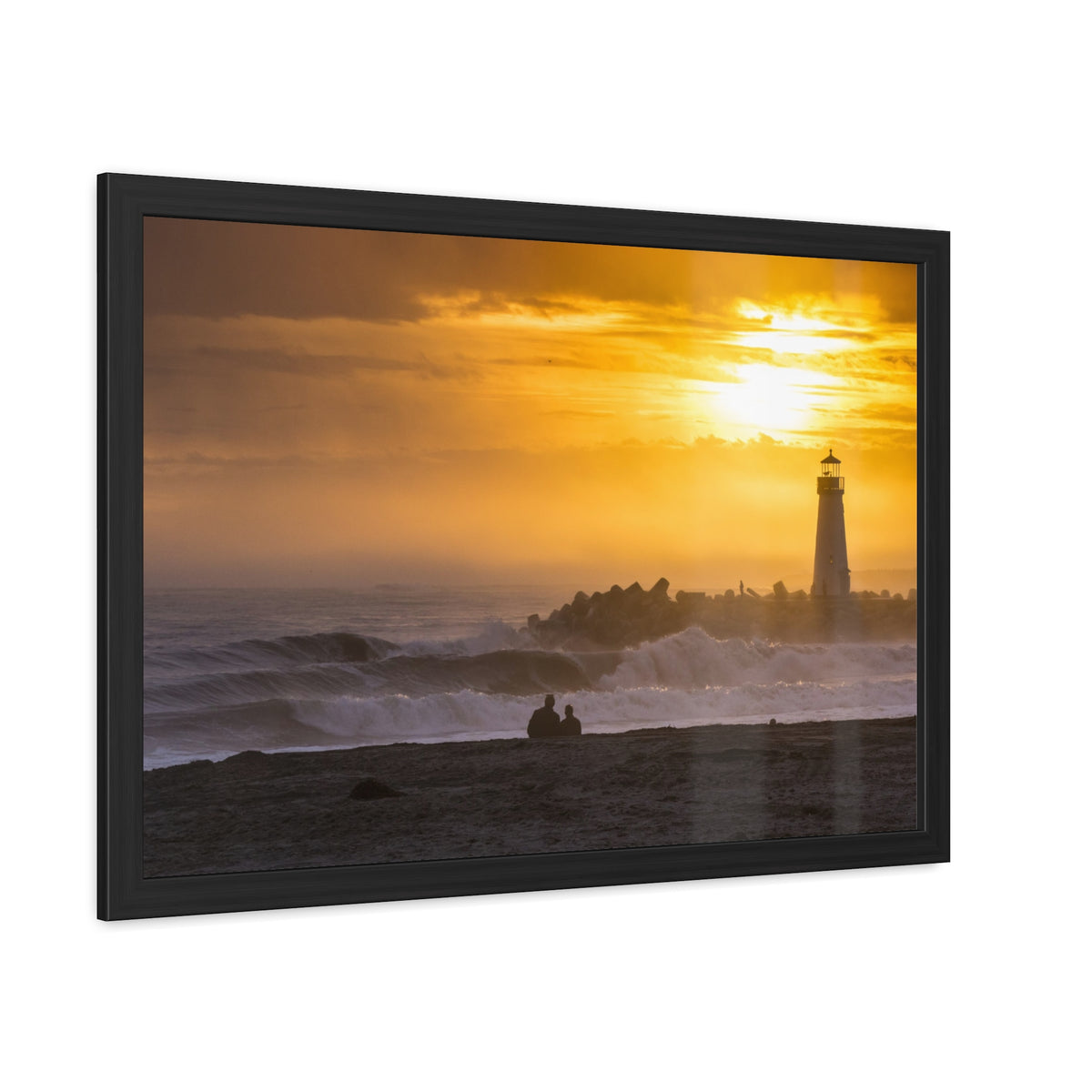 Golden Lighthouse Framed Poster