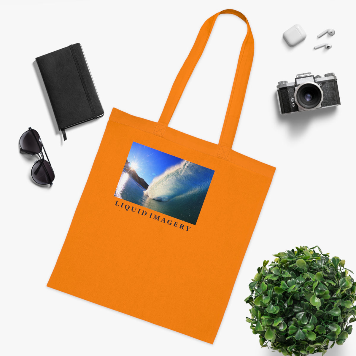 Sunburst Wave Cotton Tote Bag