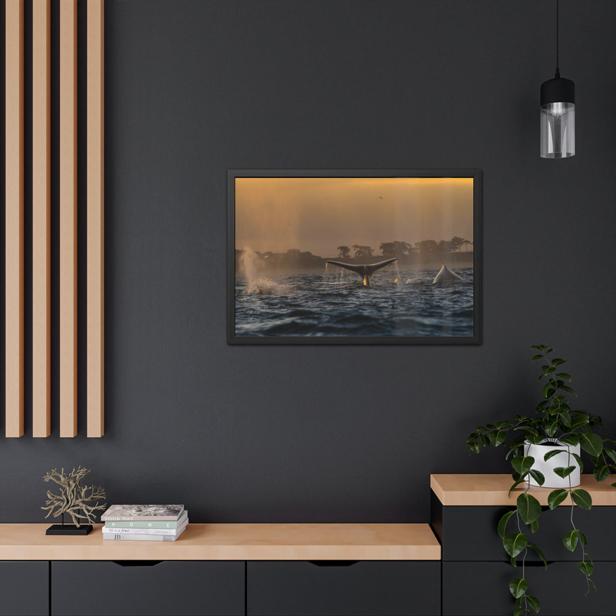 Whale Pair Framed Poster