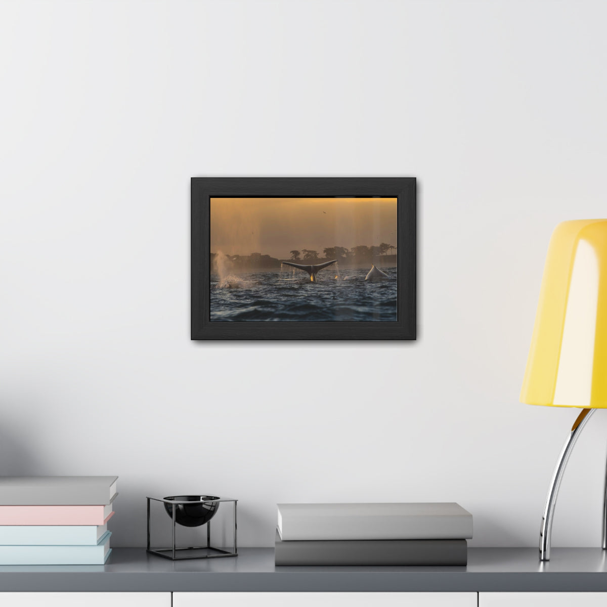 Whale Pair Framed Poster