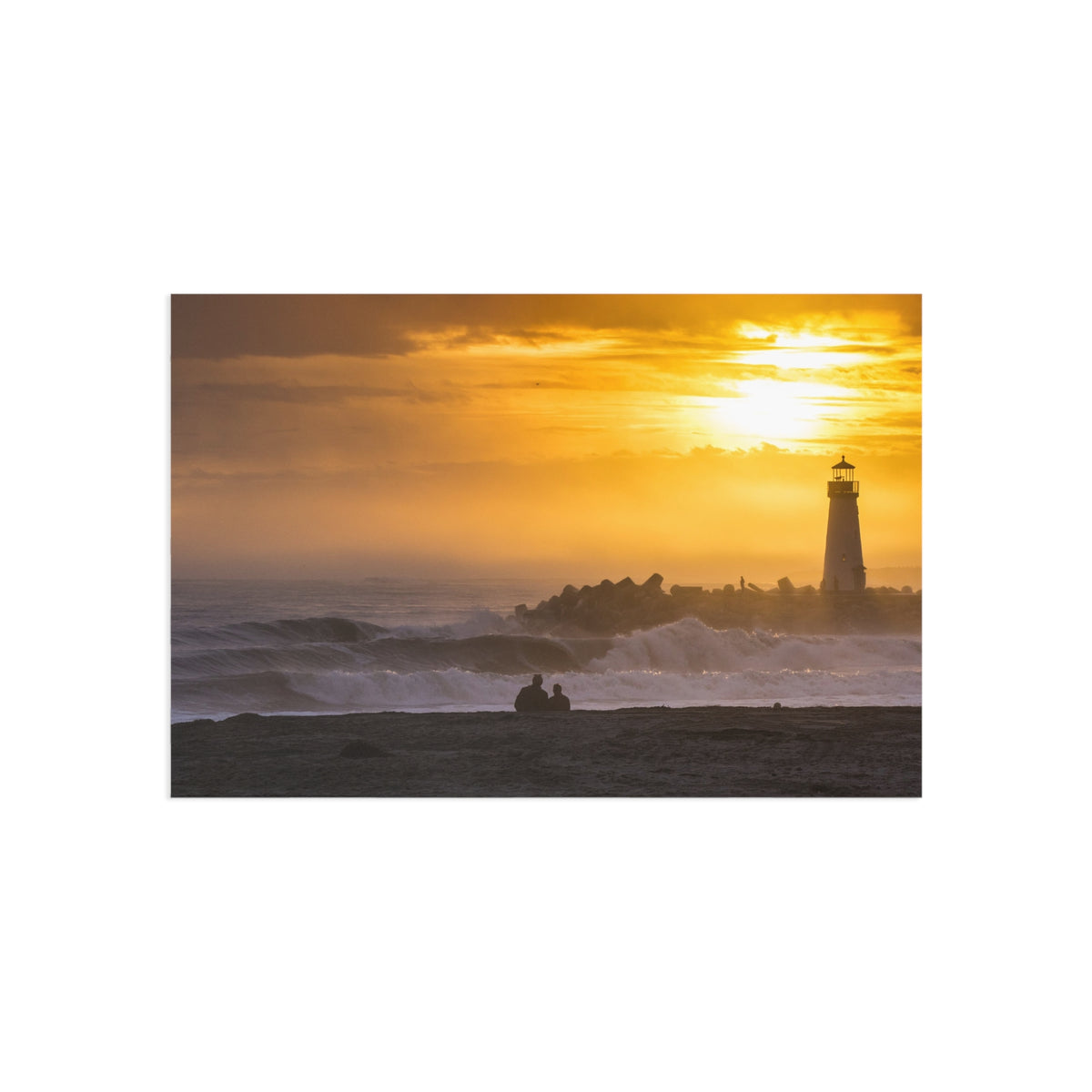 Golden Lighthouse Fine Art Postcards