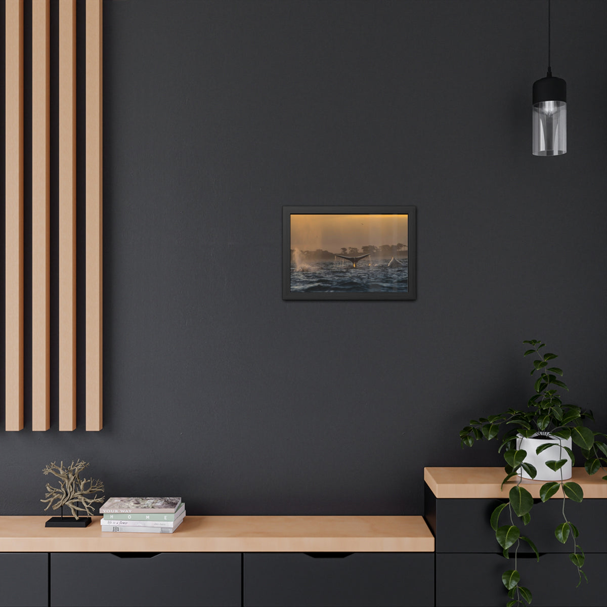 Whale Pair Framed Poster