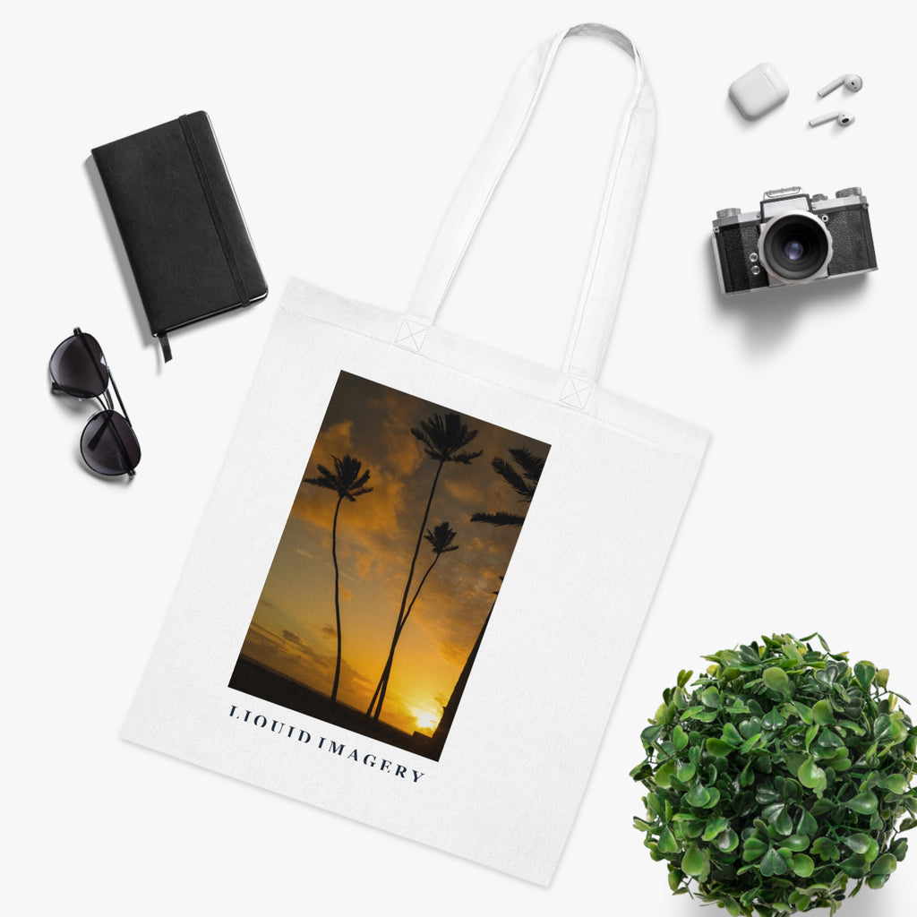 Palm Fire Cotton Tote Bag
