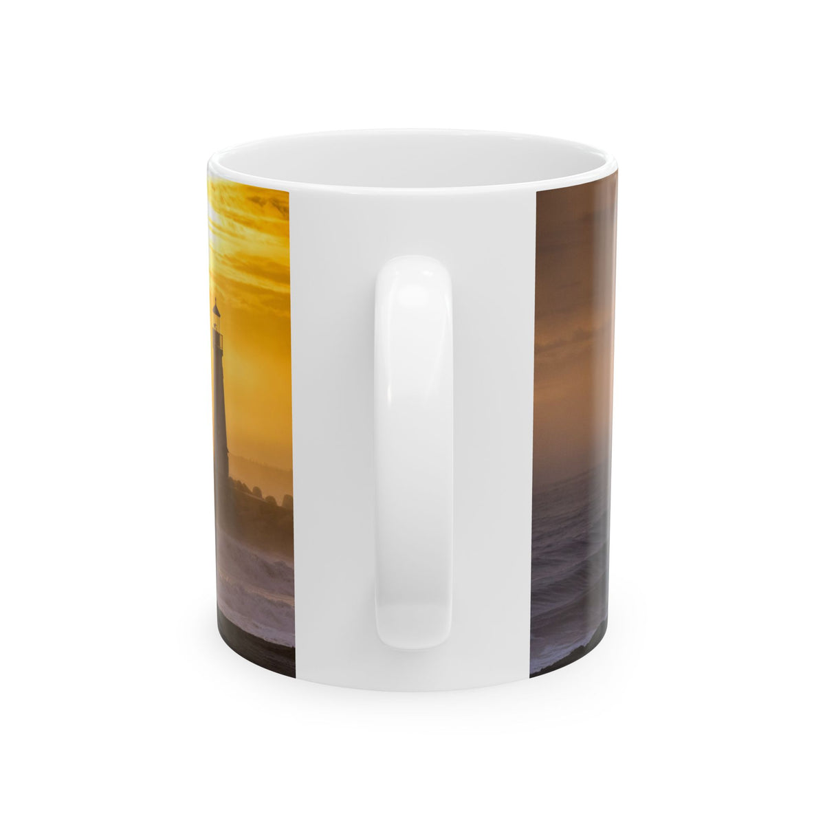 Golden Lighthouse Ceramic Mug