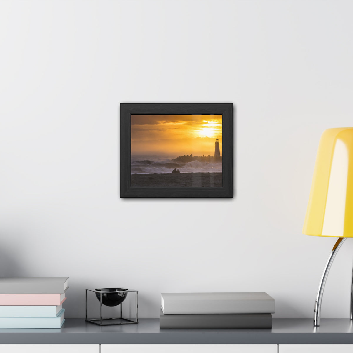 Golden Lighthouse Framed Poster