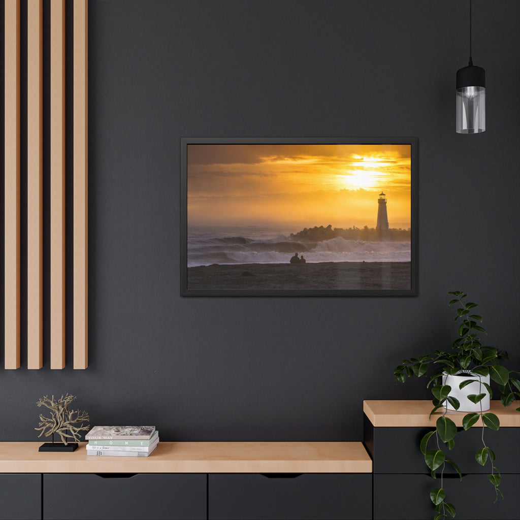 Golden Lighthouse Framed Poster