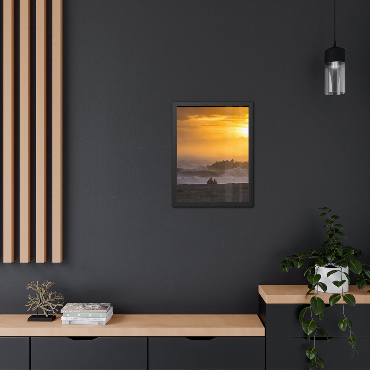 Golden Lighthouse Framed Poster