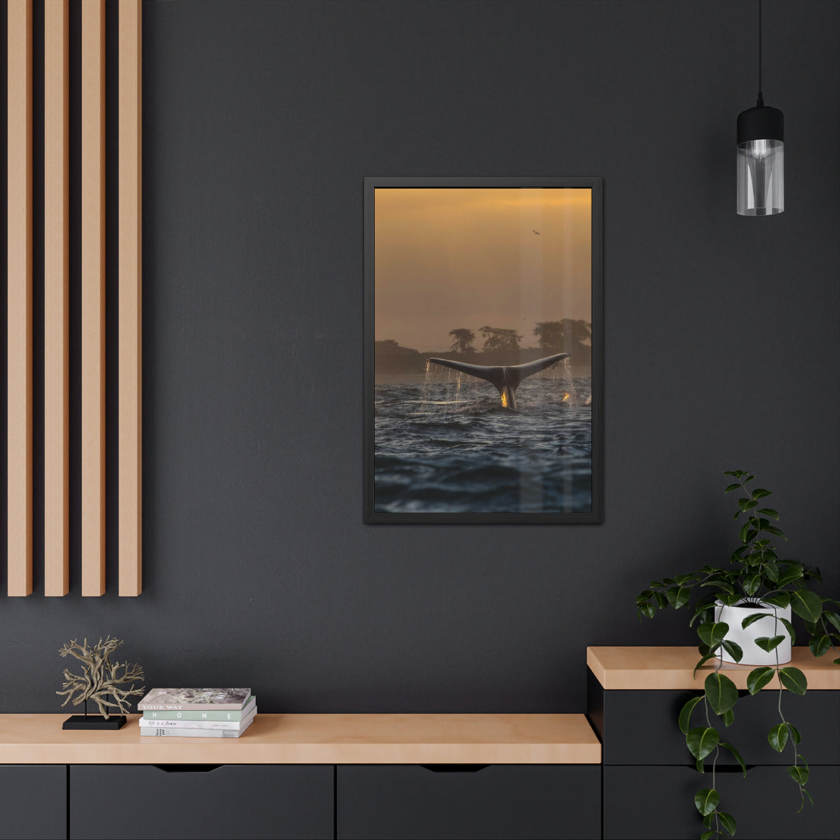 Whale Pair Framed Poster