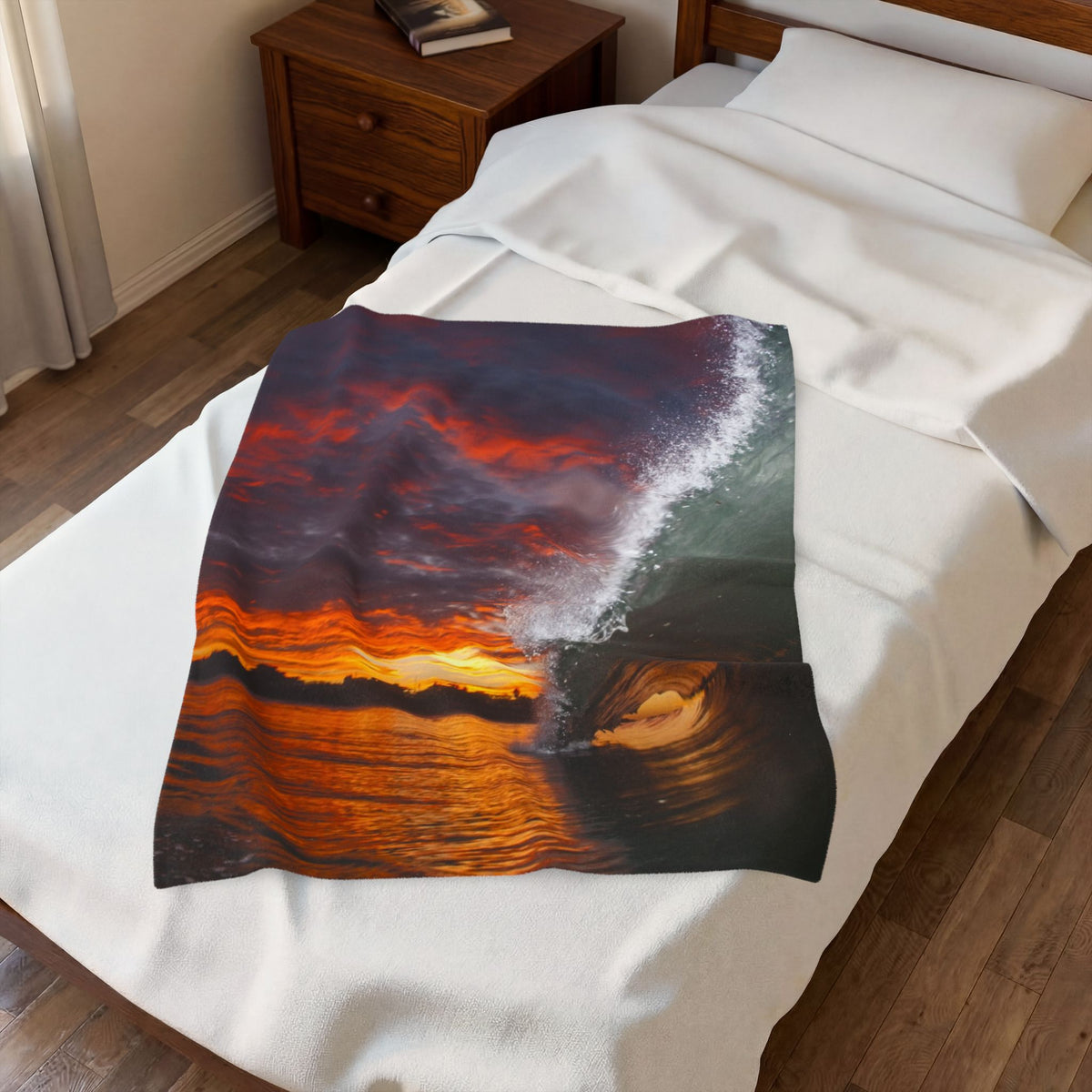 Burning Sky Barrel Velveteen Plush Throw Blanket