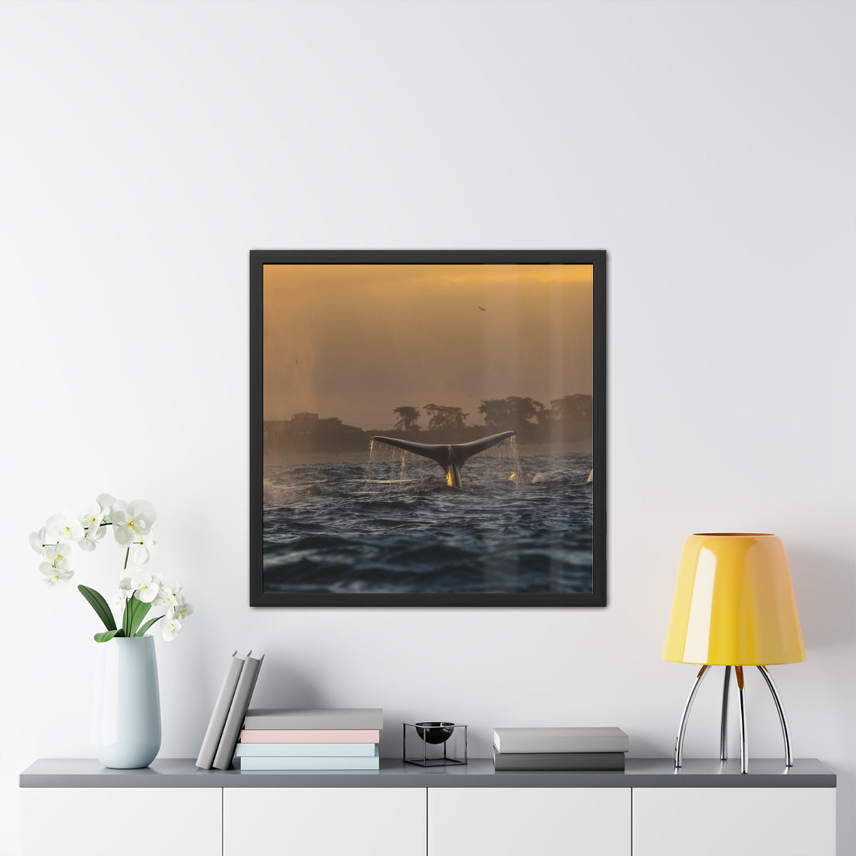 Whale Pair Framed Poster