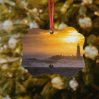 Golden Lighthouse Aluminum Ornament