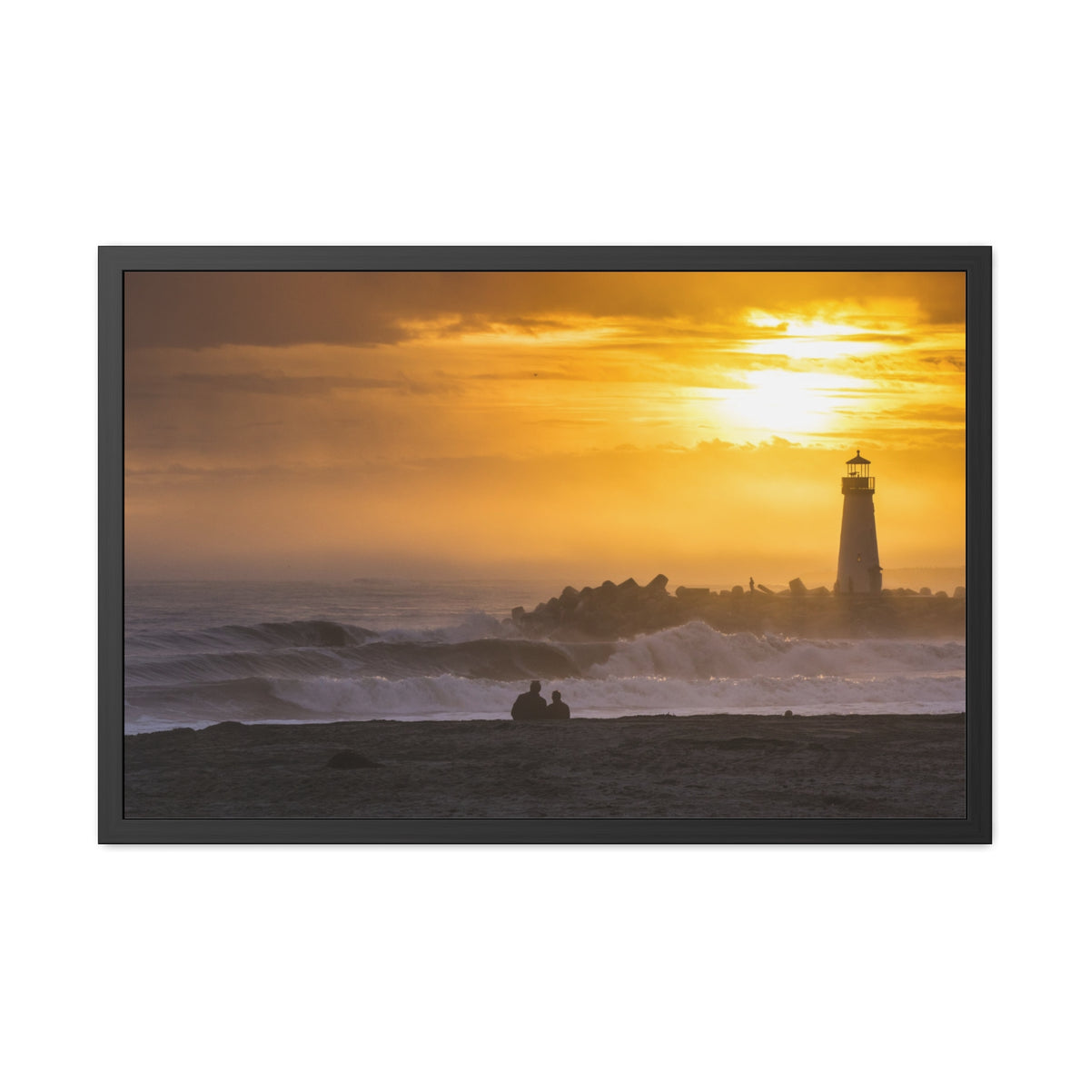 Golden Lighthouse Framed Poster