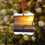 Golden Lighthouse Aluminum Ornament