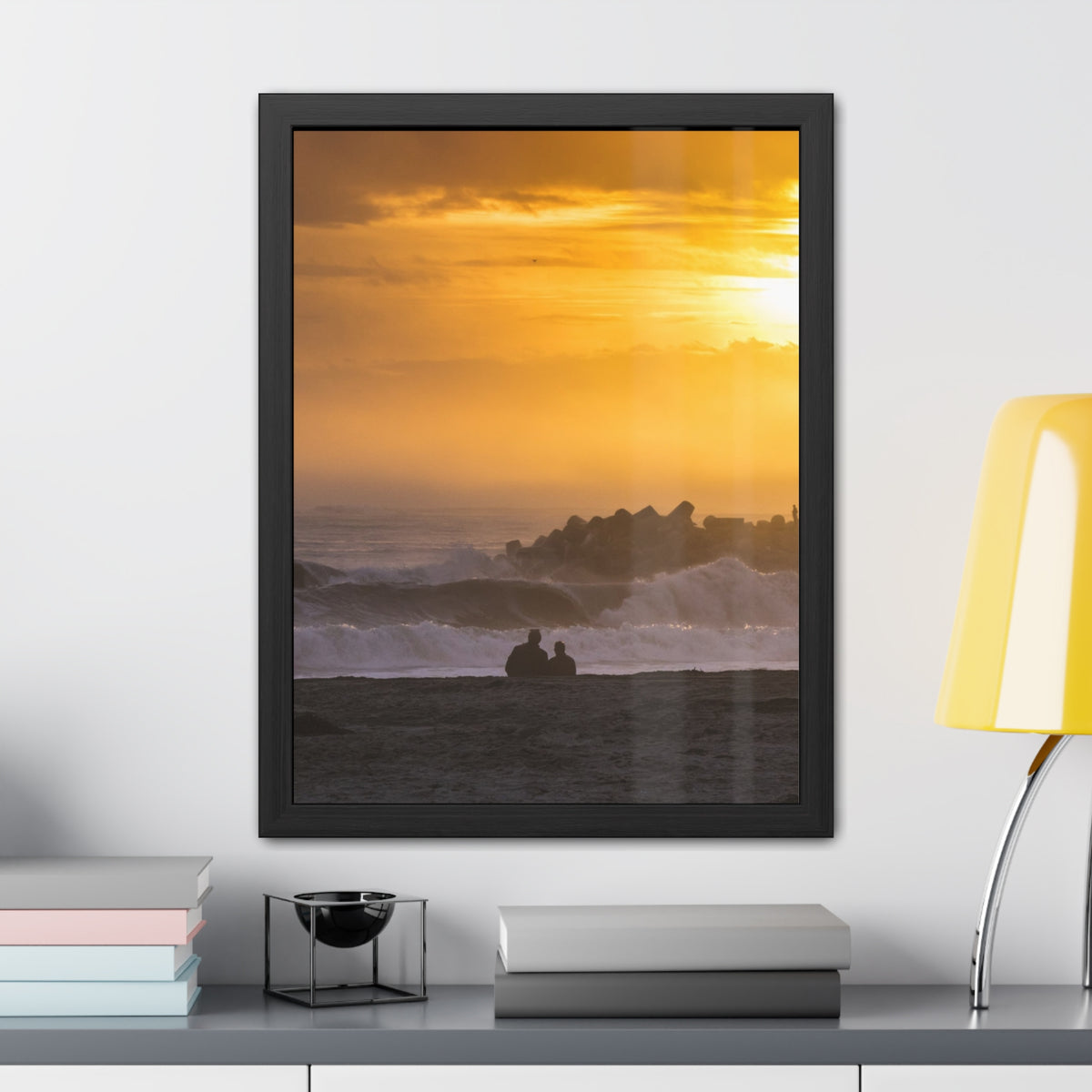 Golden Lighthouse Framed Poster