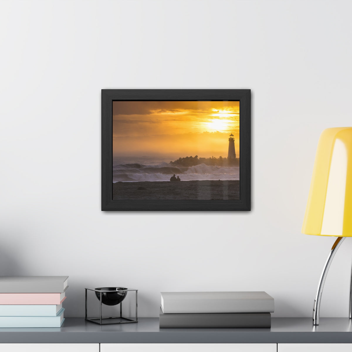 Golden Lighthouse Framed Poster