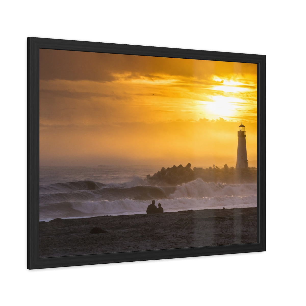 Golden Lighthouse Framed Poster