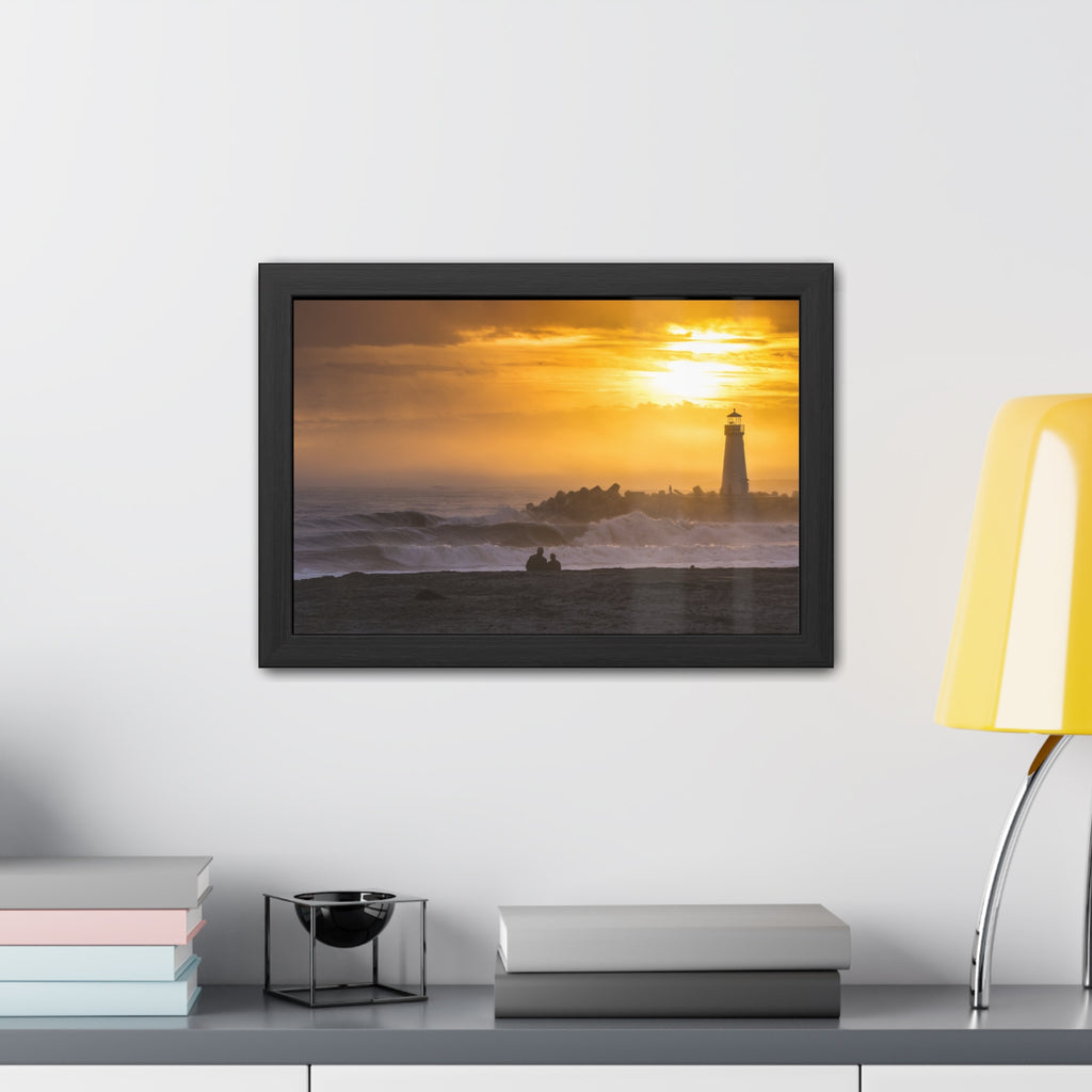 Golden Lighthouse Framed Poster