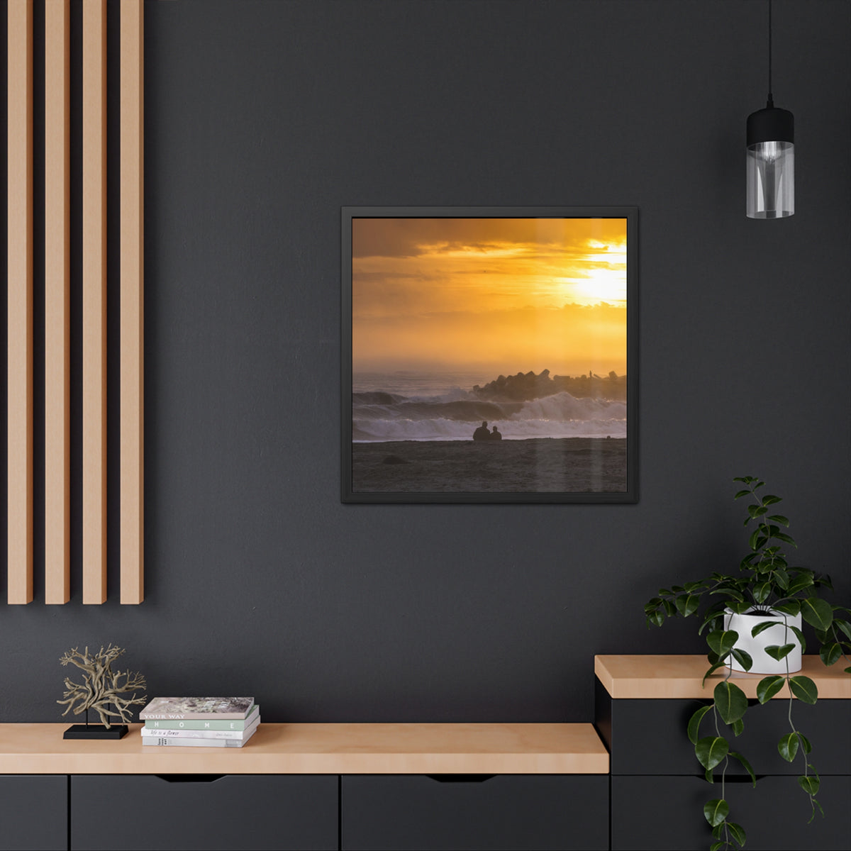 Golden Lighthouse Framed Poster