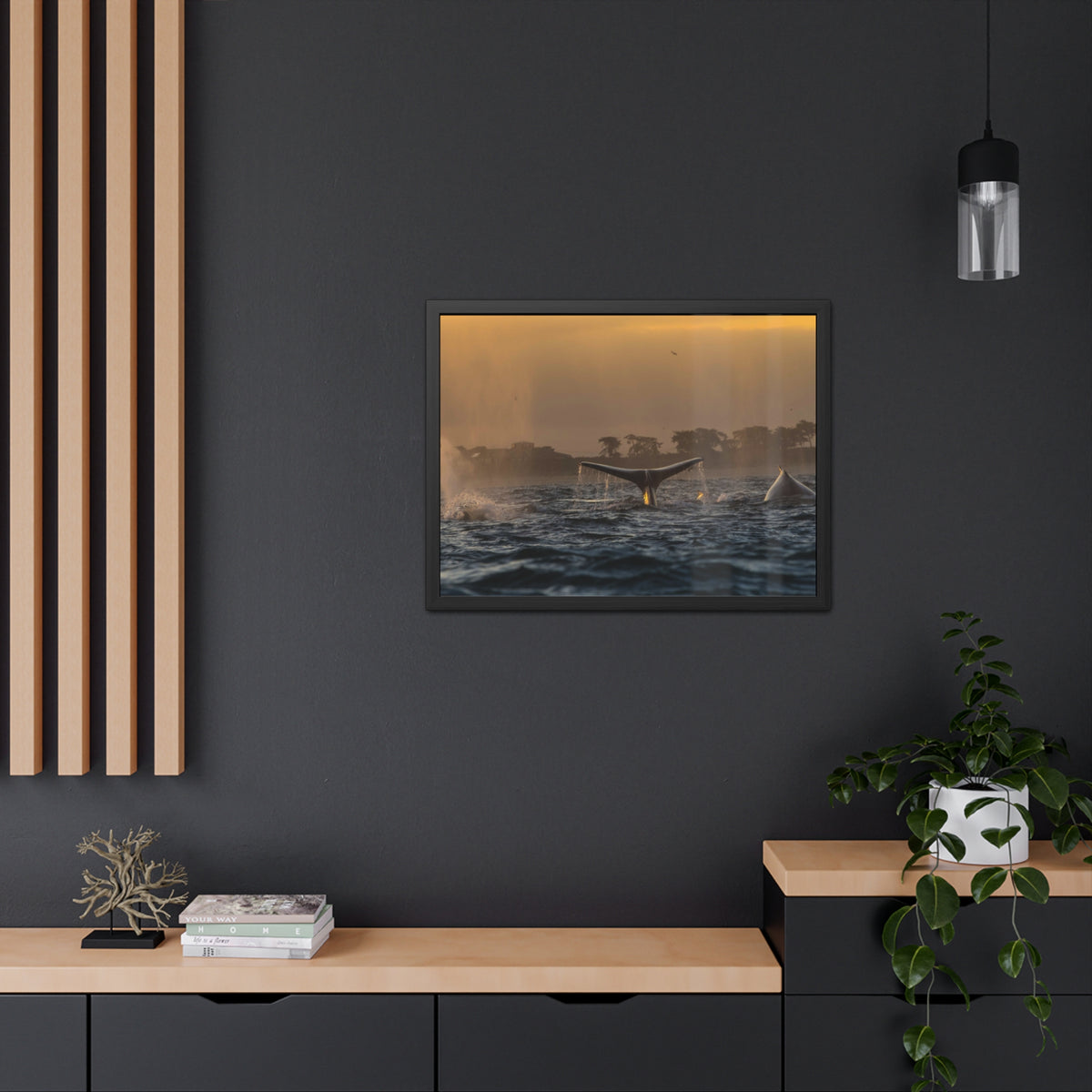 Whale Pair Framed Poster