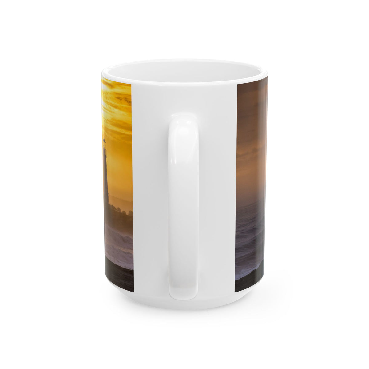 Golden Lighthouse Ceramic Mug