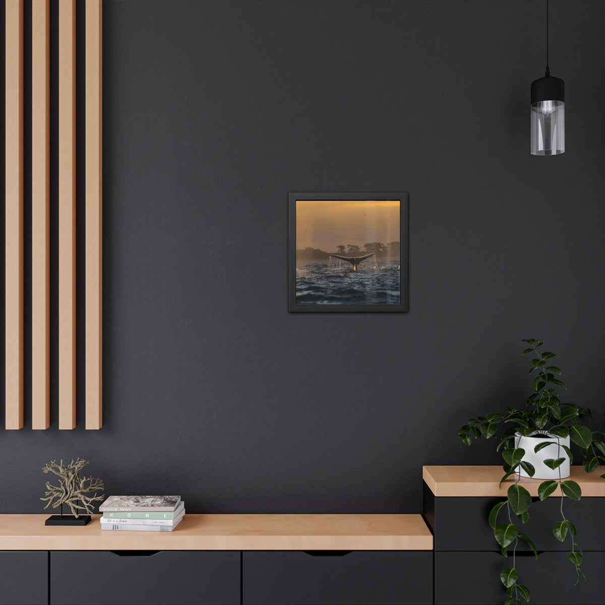 Whale Pair Framed Poster