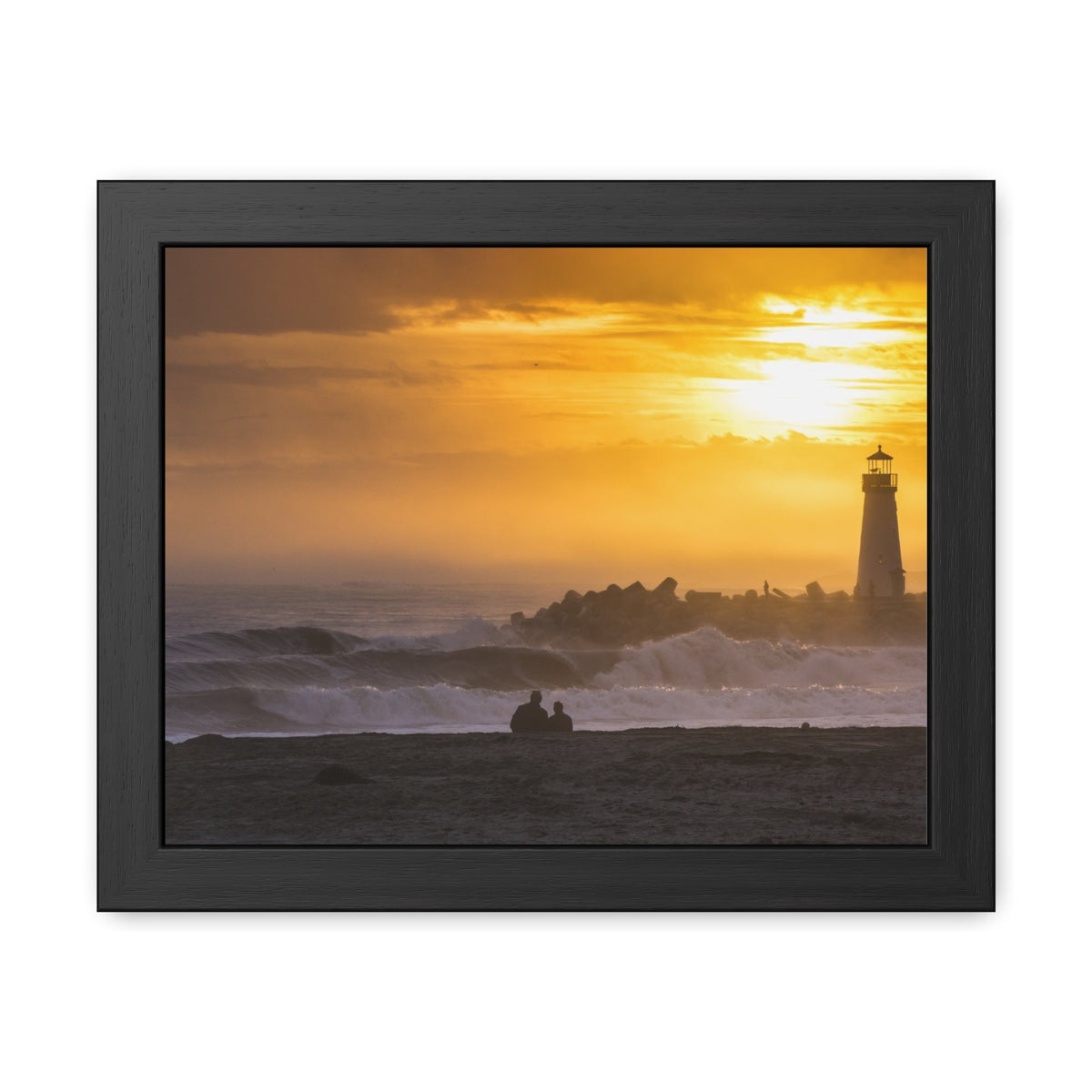 Golden Lighthouse Framed Poster