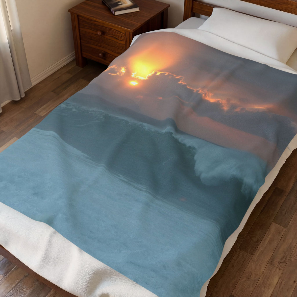 Sun Over The Swell Velveteen Plush Throw Blanket