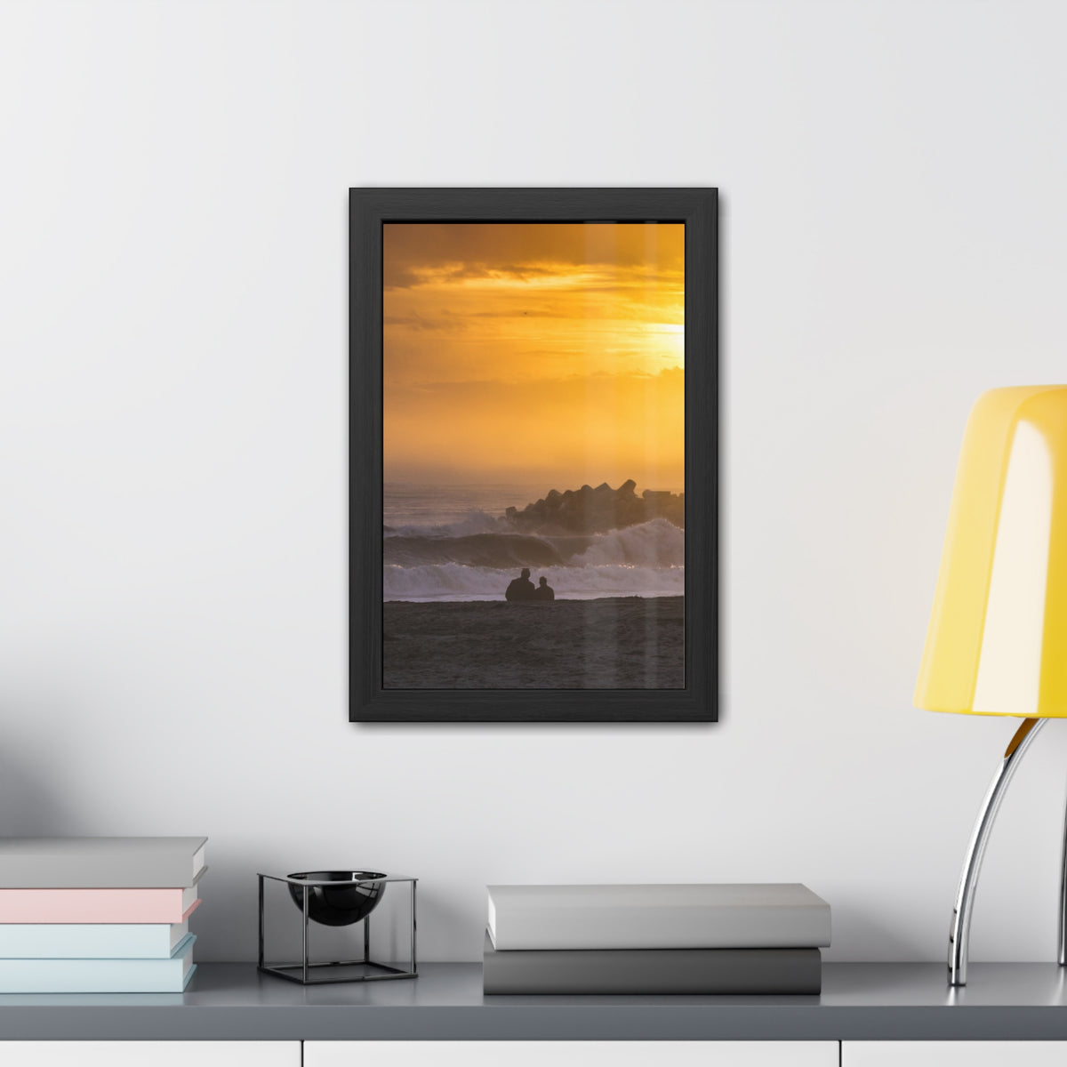 Golden Lighthouse Framed Poster