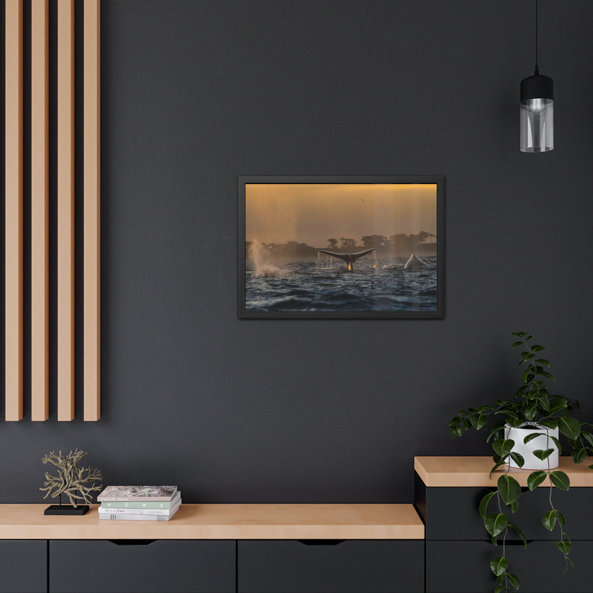 Whale Pair Framed Poster
