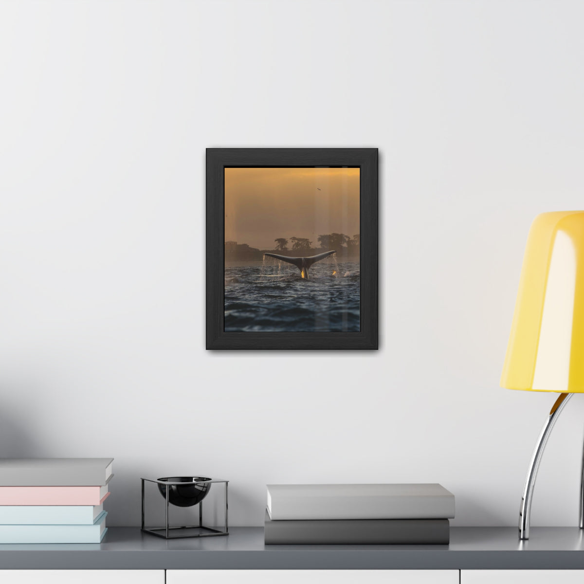 Whale Pair Framed Poster