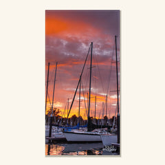 Harbor Sunset Beach Towel
