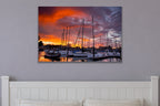 Harbor Light metal print hanging above furniture in a living space