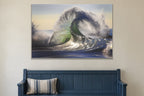 Mohawk metal print hanging above furniture in a living space